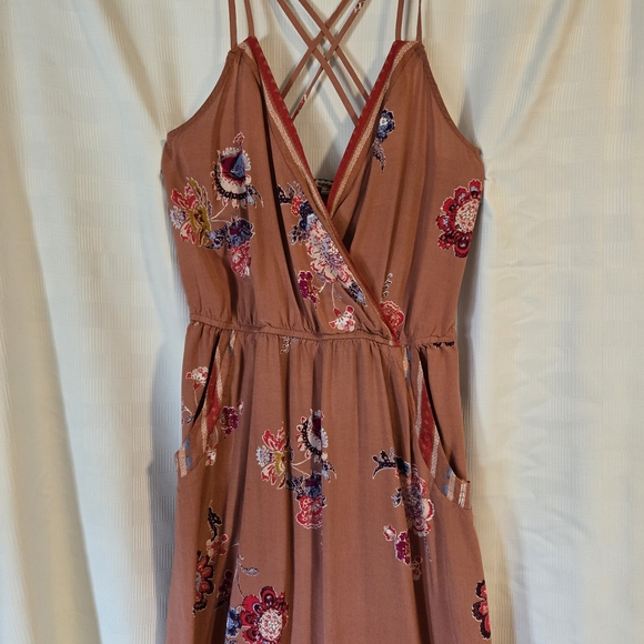 Eyeshadow Dresses & Skirts - Eyeshadow Floral Embroidered Brown Dress